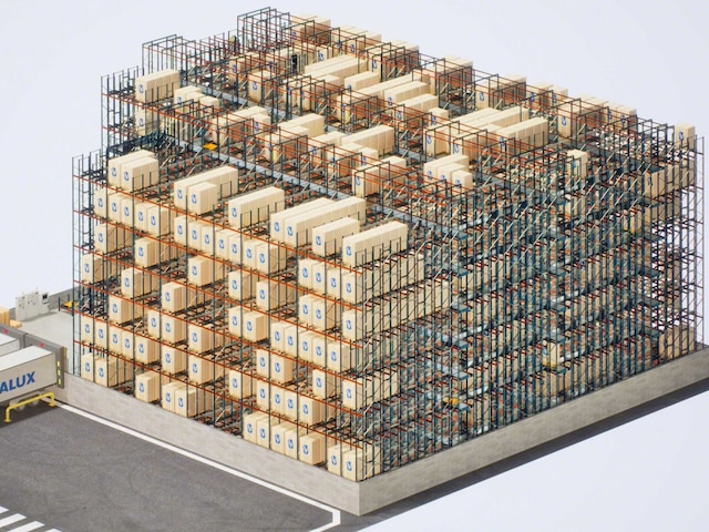 Ar pallet shuttle 3D var optimizēt telpas izmantošanu un palielināt kapacitāti Ar pallet shuttle 3D var optimizēt telpas izmantošanu un palielināt kapacitāti