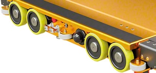 Shuttle 3D ir aprīkota ar 8 kanālu gaitas riteņiem