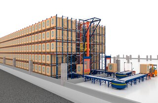 Automātisko pallet shuttle sistēmas ir piemērotas arī uzglabāšanas sistēmām ar zemiem griestiem