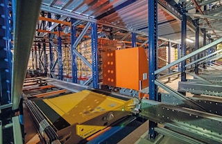 Katri pārvietošanas rati virzas tiem norādītajā līmenī, pārvietojot shuttle vagoneti starp dažādiem kanāliem