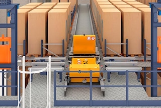 Pallet shuttle ar pārvietošanas ratiem