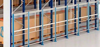 Drošības nodalītāji norobežo automātiskās pallet shuttle sistēmas platību Drošības nodalītāji norobežo automātiskās pallet shuttle sistēmas platību