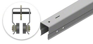 Iestumšanas plauktu ratiņi pārvietojas pa sliedēm