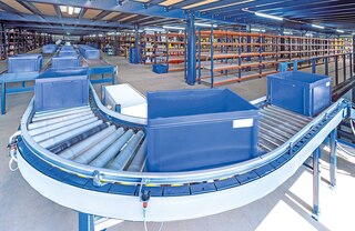 Izliekti konveijeru moduļi maina kravu kustības virzienu