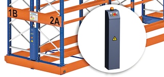 Movirack mobilo pamatņu kustību var pārvaldīt no iebūvētiem vadības paneļiem