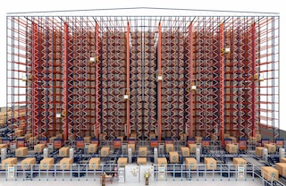 Palešu kraušanas celtņi var sasniegt ievērojamu augstumu plauktu konstrukcijas noliktavās