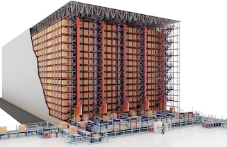 Palešu kraušanas celtņi ir ideāls risinājums automatizētām darbībām plauktu konstrukcijas noliktavās