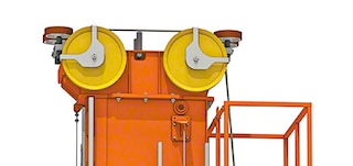 Augšējā vadotne nodrošina palešu kraušanas celtņa stabilitāti