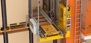 Pallet Shuttle ļauj uzglabāt paletes dziļos kanālos
