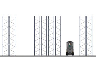 Regulējami divrindu palešu plaukti