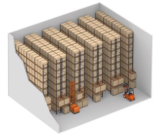 Pieņemšanas un nodošanas punkti palešu plauktu priekšgalā