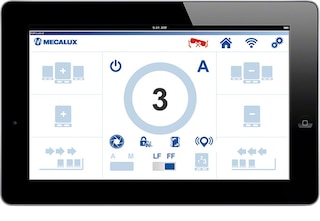 Pallet shuttle vadības sistēma nodrošina virkni dažādu funkciju