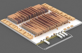 Ar Pallet Shuttle sistēmu ir iespējams konfigurēt īpaši dziļus uzglabāšanas kanālus Ar Pallet Shuttle sistēmu ir iespējams konfigurēt īpaši dziļus uzglabāšanas kanālus