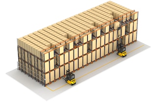 Izmantojot Pallet Shuttle sistēmu, ir iespējams vienlaikus darboties dažādos kanālos