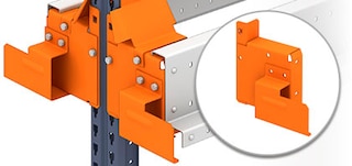 Pallet shuttle plauktu ārējais sliežu balsts