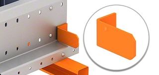 Pallet shuttle plauktu sliežu gala atdures