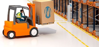Apzīmējumi uz pallet shuttle uzglabāšanas sistēmas grīdas