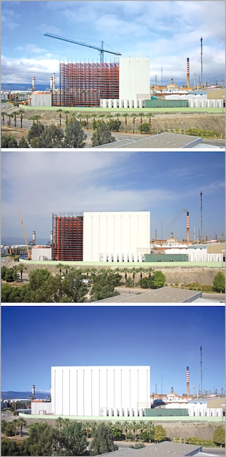 Silosu tipa noliktavā plauktu sistēma notur arī ēkas fasādes apšuvumu